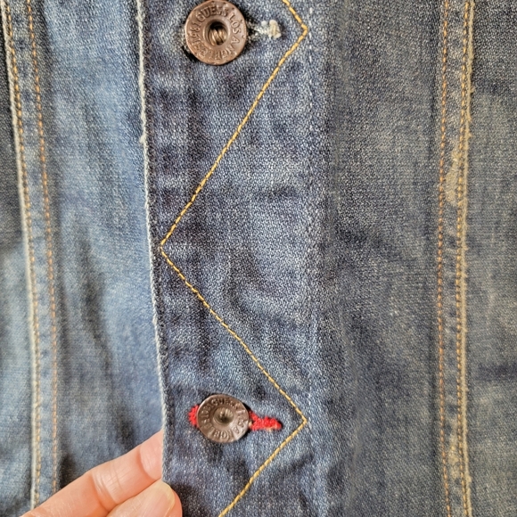 VTG GUESS Los Angeles Mens  Rigid Denim Vest Sz L Biker Streetwear Motorcycle - Picture 7 of 12